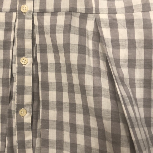 Anthropologie-Gray/Cream Plaid Peplum Top-Size Large - Picture 5 of 10